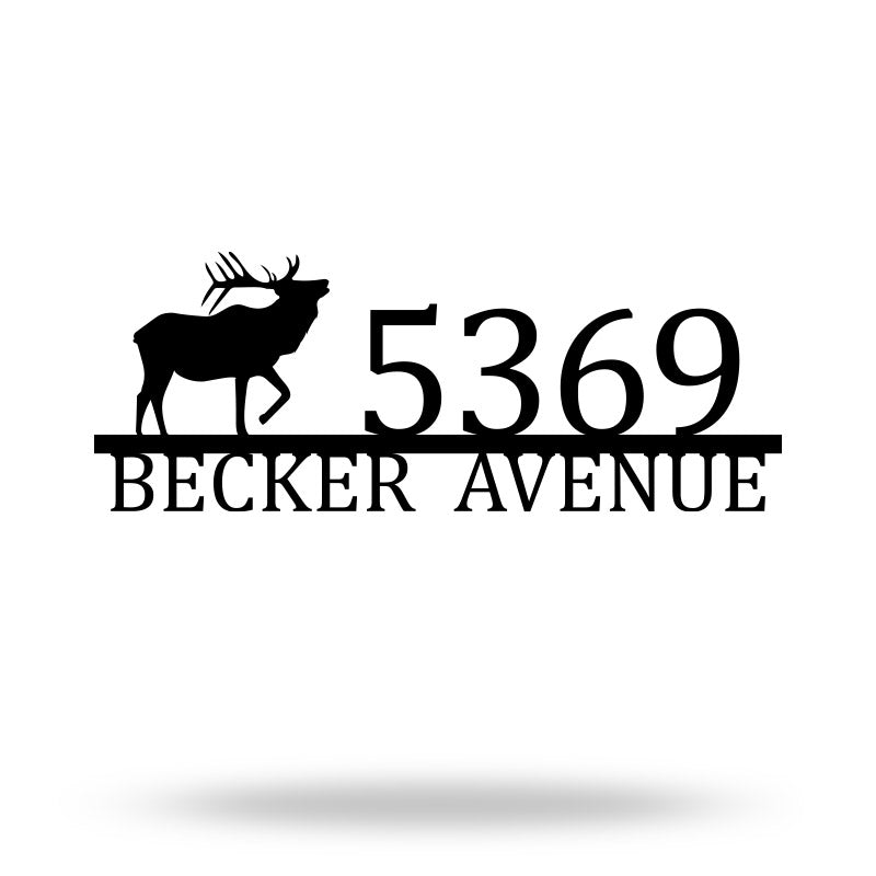 Custom Metal Elk Antler Sign House Numbers Address Sign