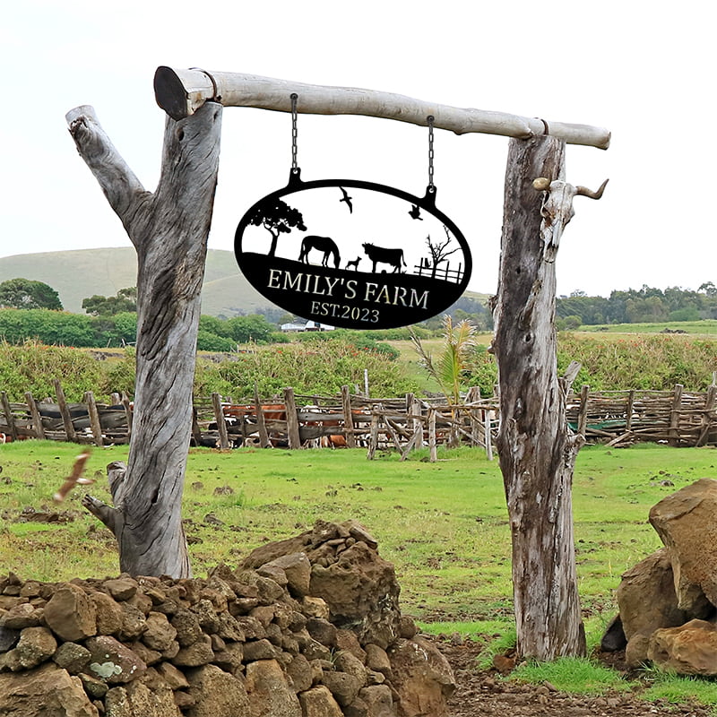 Custom Cow Horse Dog Farm Animals Metal Sign