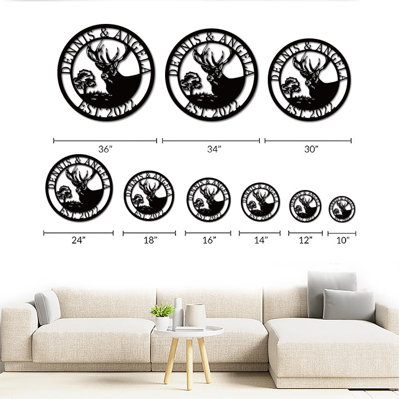 Personalized Deer Antlers Sign Deer Head Metal Sign