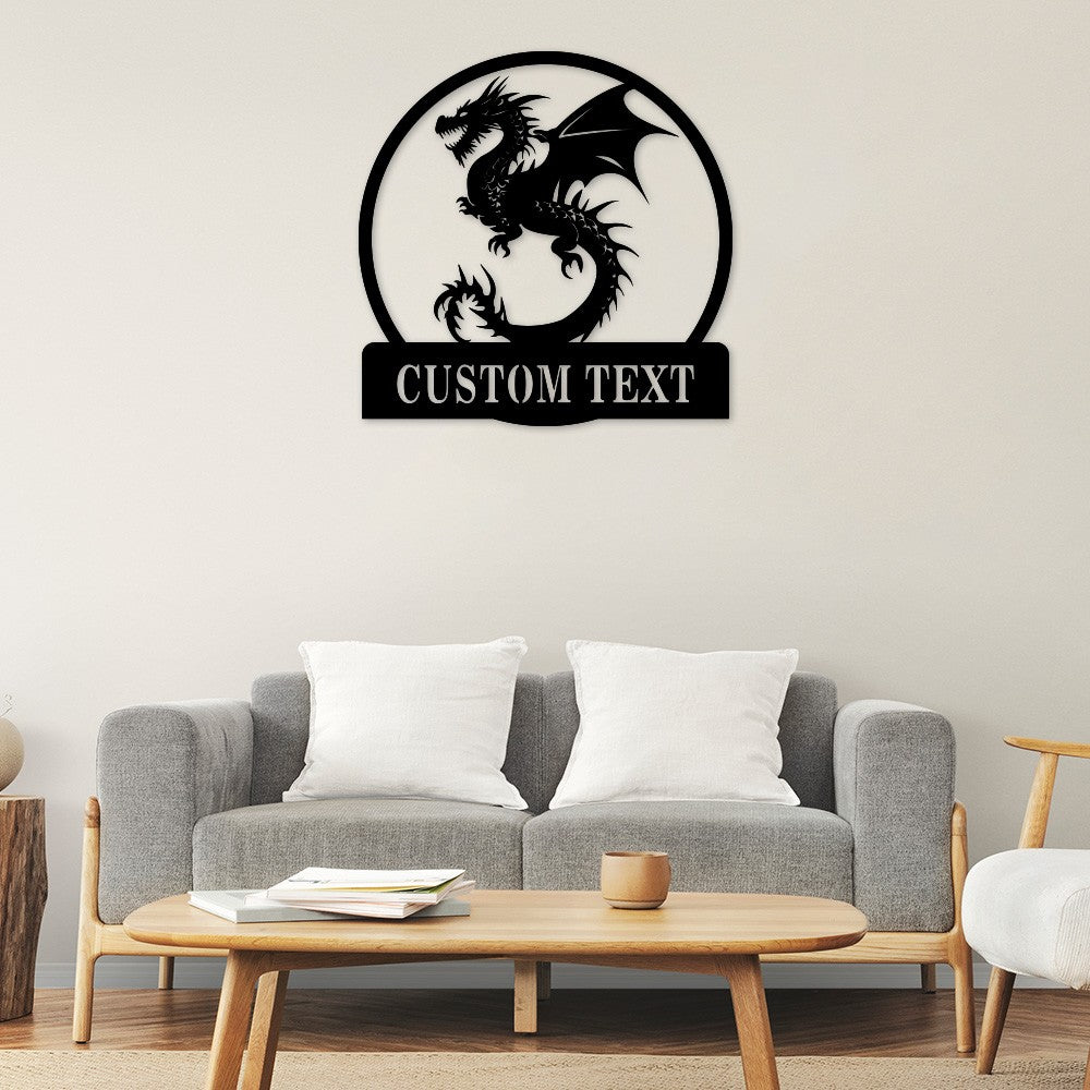 Personalized Dragon Name Metal Sign Metal Wall Art