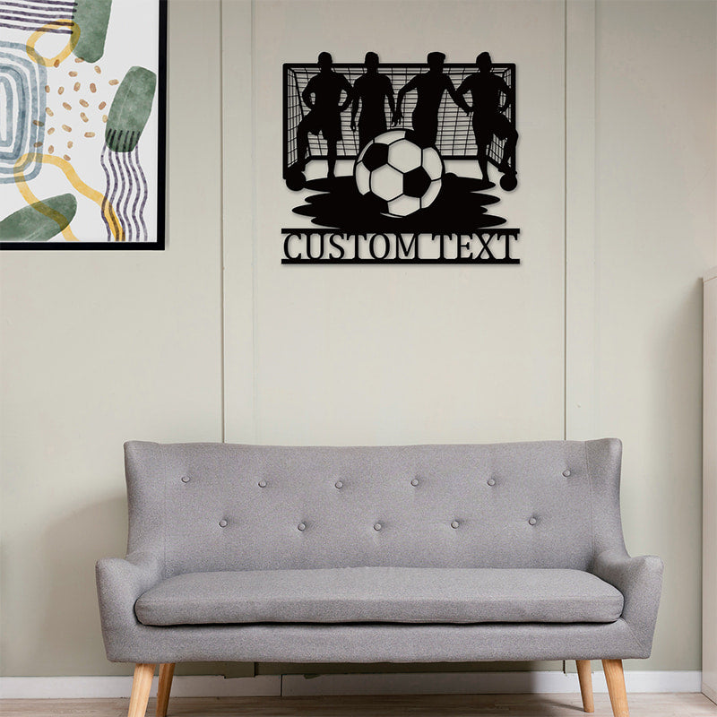 Custom Soccer Football Metal Wall Sign Sports Wall Decor
