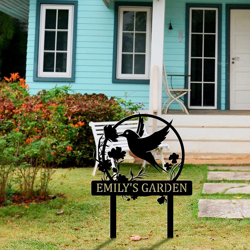 Custom Outdoor Flower Metal Garden Stake Sign Yard Art