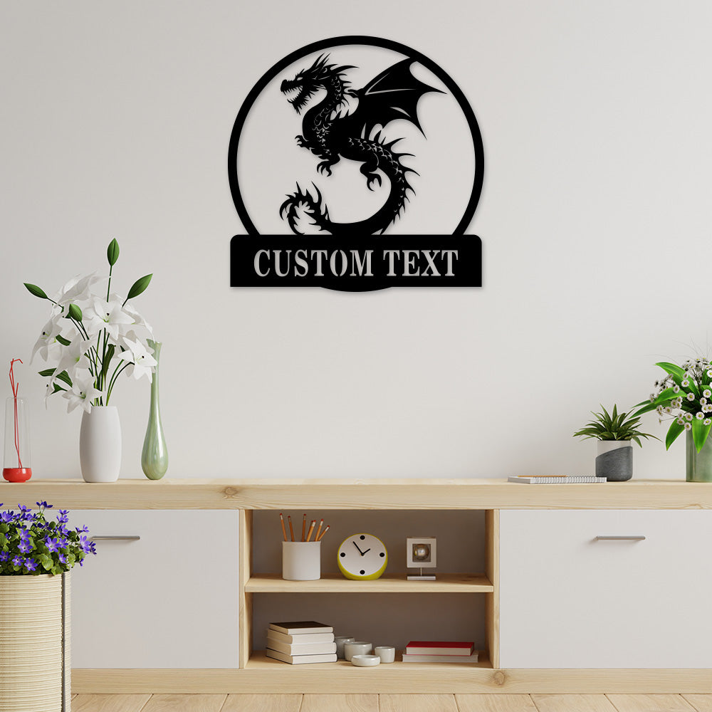 Personalized Dragon Name Metal Sign Metal Wall Art
