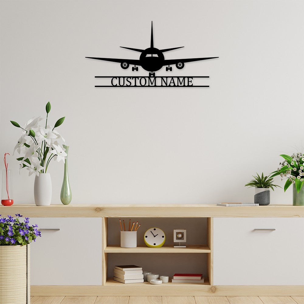 Personalized Airplane Metal Sign Metal Wall Art