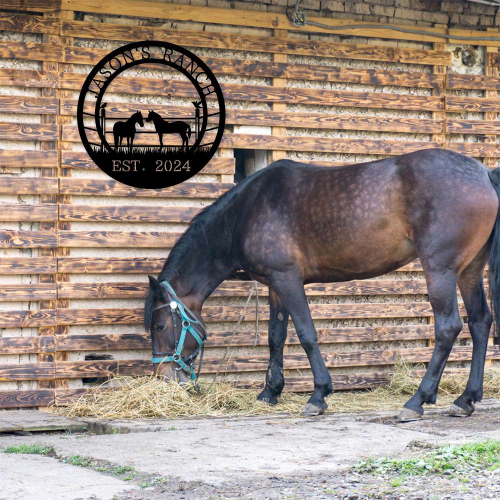 Personalized Horse Ranch Sign Farm Metal Sign