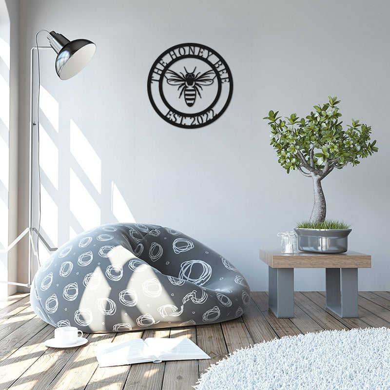 Personalized Honey Bee Metal Sign Metal Wall Art