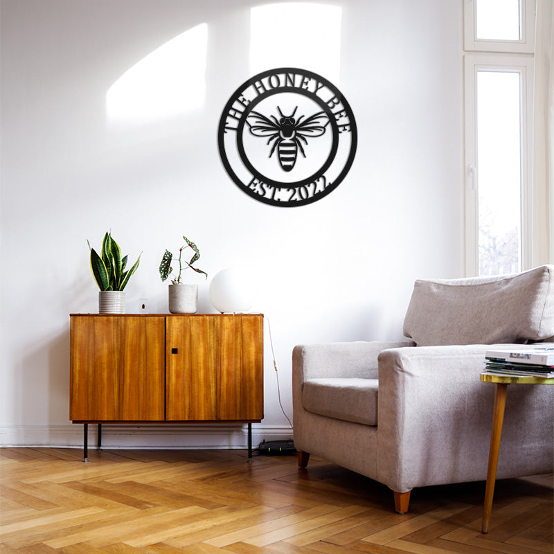 Personalized Honey Bee Metal Sign Metal Wall Art