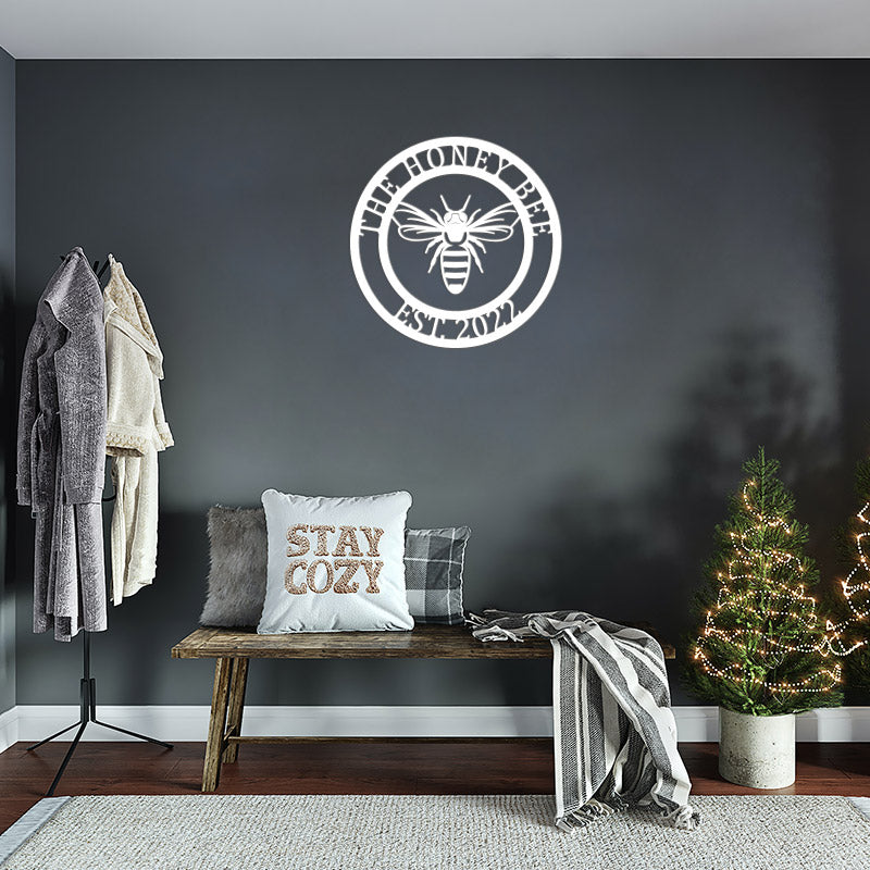 Personalized Honey Bee Metal Sign Metal Wall Art