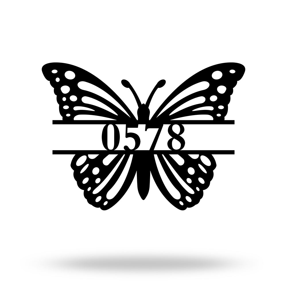 Custom Butterfly Address Sign Outdoor Metal House Numbers