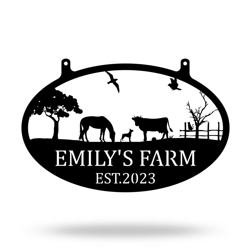 Custom Cow Horse Dog Farm Animals Metal Sign