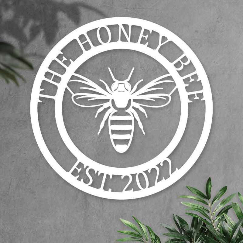 Personalized Honey Bee Metal Sign Metal Wall Art