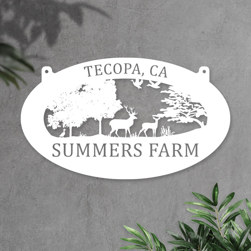 Custom Deer Family Metal Wildlife Sign for Farm Decor
