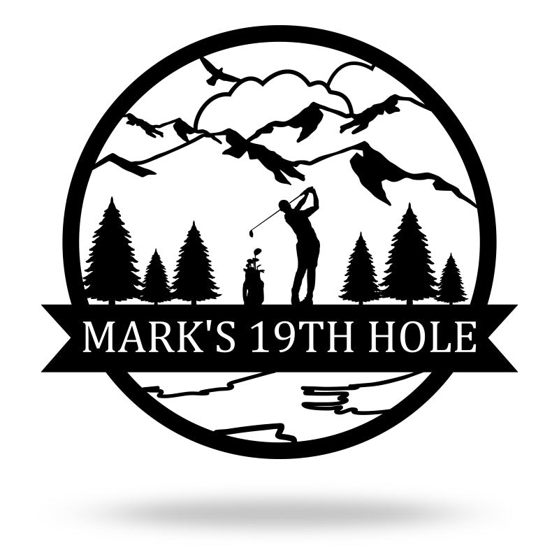 Custom Name Golf Metal Sign 19th Hole Sign