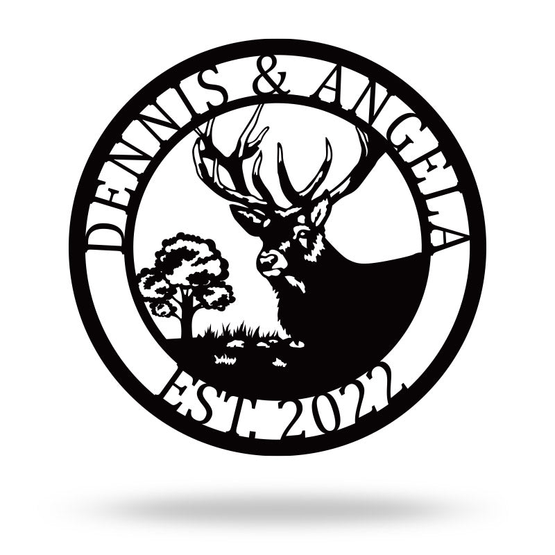 Personalized Deer Antlers Sign Deer Head Metal Sign