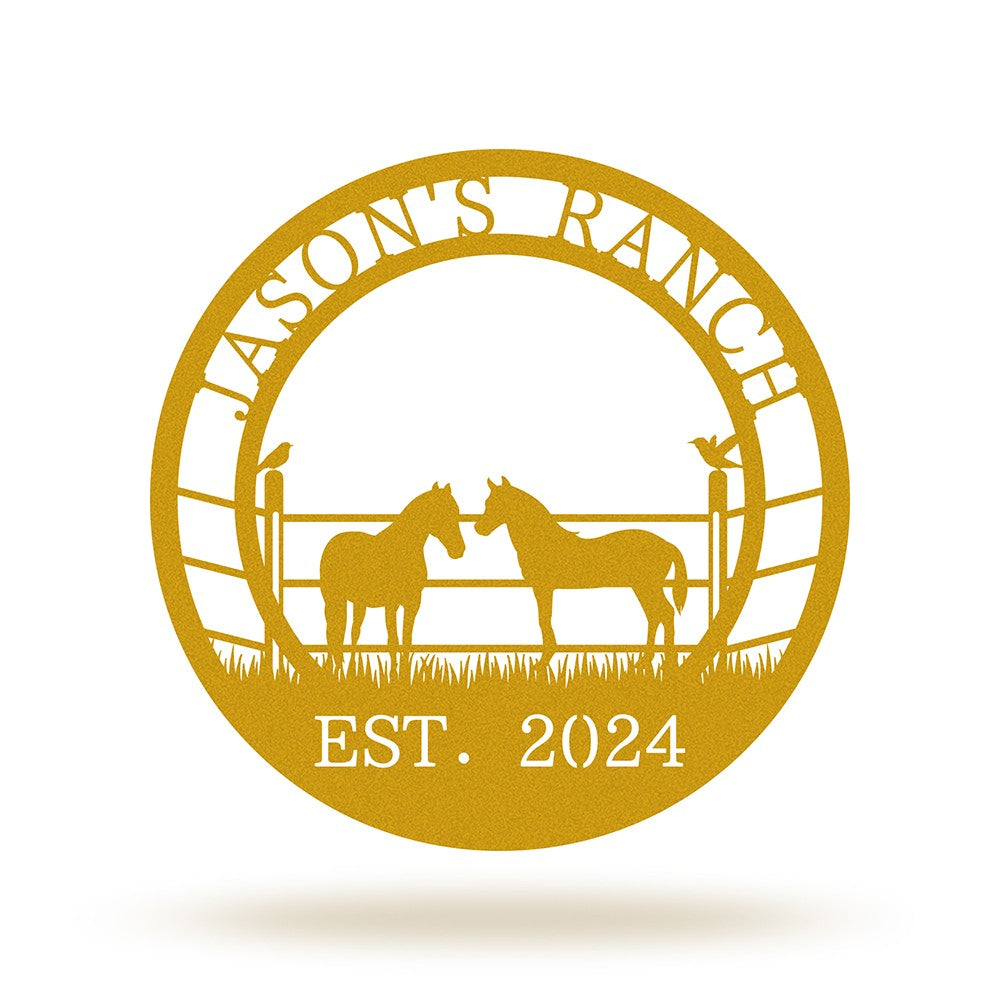 Personalized Horse Ranch Sign Farm Metal Sign