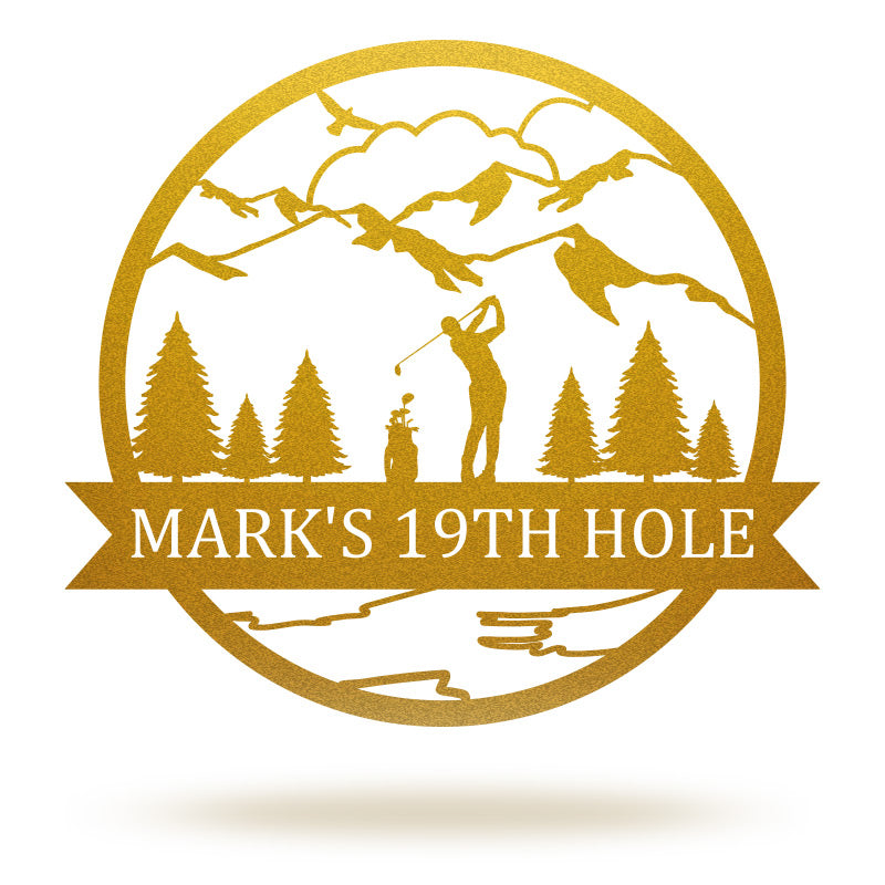 Custom Name Golf Metal Sign 19th Hole Sign