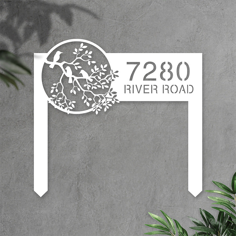 Custom Bird Metal Yard Art Garden Stake Sign Address Sign