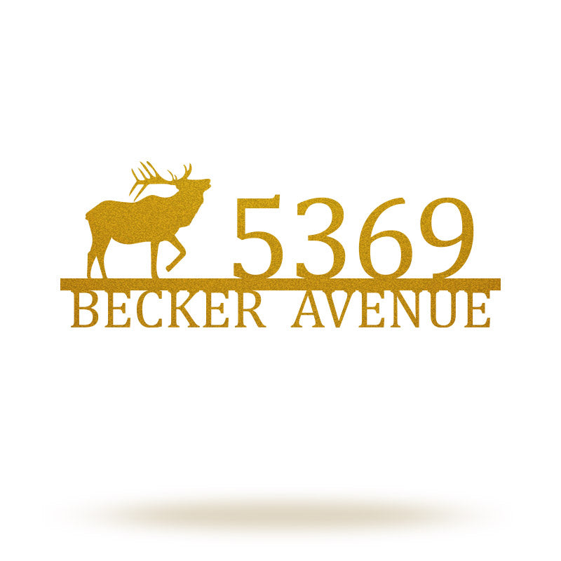 Custom Metal Elk Antler Sign House Numbers Address Sign