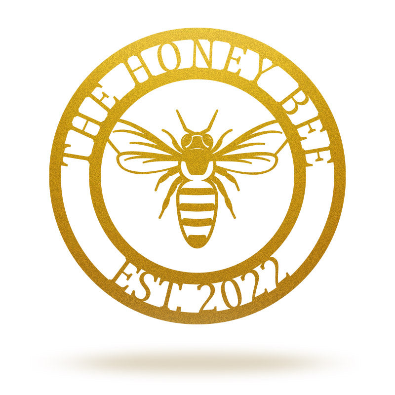 Personalized Honey Bee Metal Sign Metal Wall Art