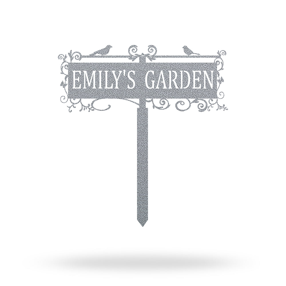 Custom Metal Bird Garden Sign with Stake Yard Decor