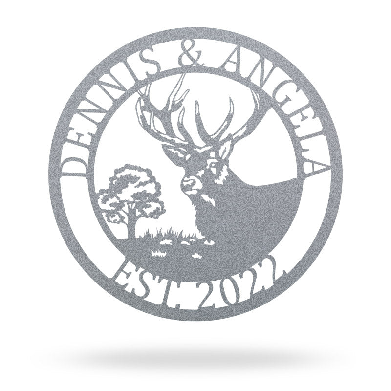 Personalized Deer Antlers Sign Deer Head Metal Sign