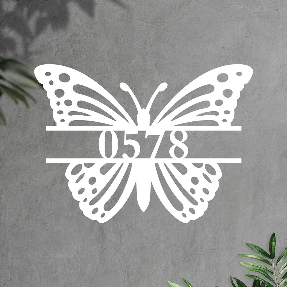 Custom Butterfly Address Sign Outdoor Metal House Numbers