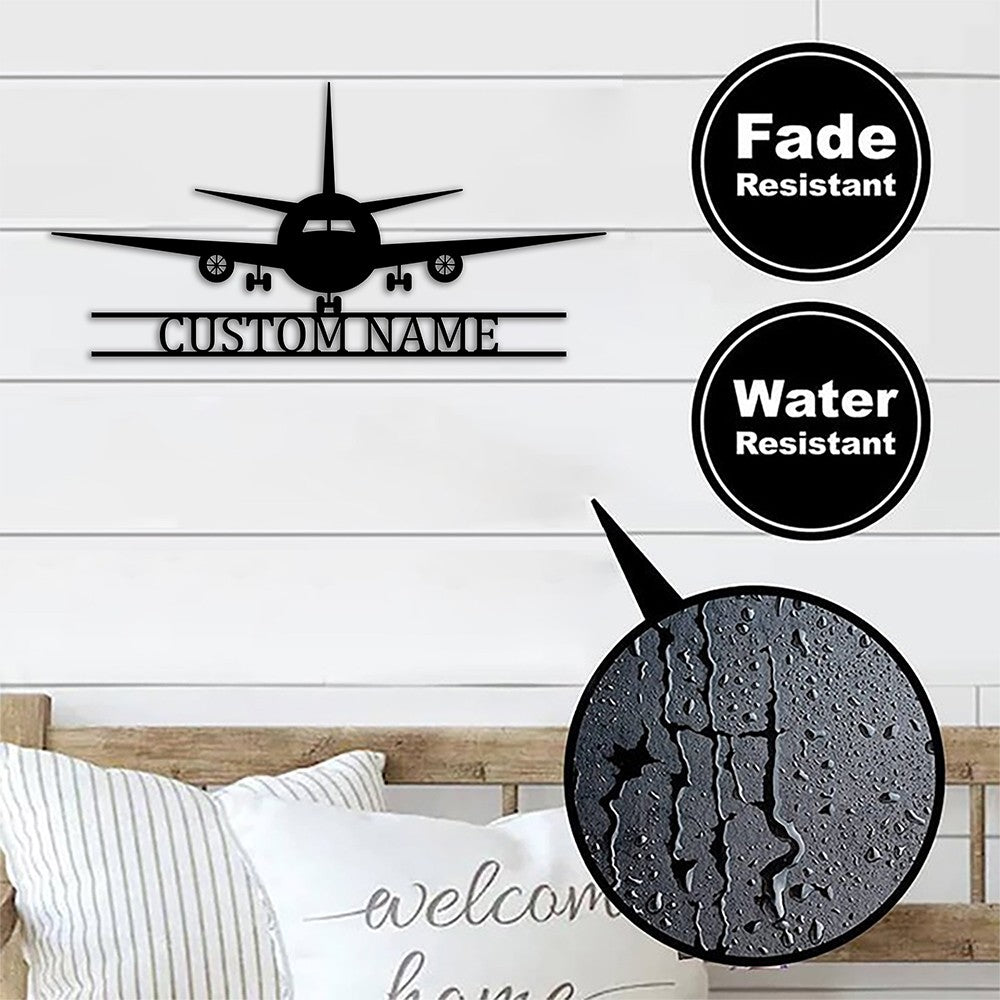 Personalized Airplane Metal Sign Metal Wall Art
