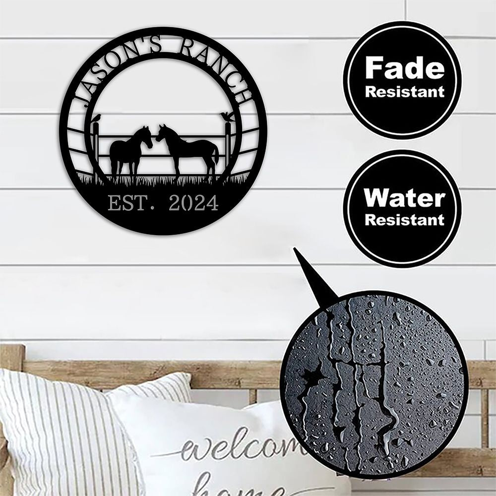 Personalized Horse Ranch Sign Farm Metal Sign