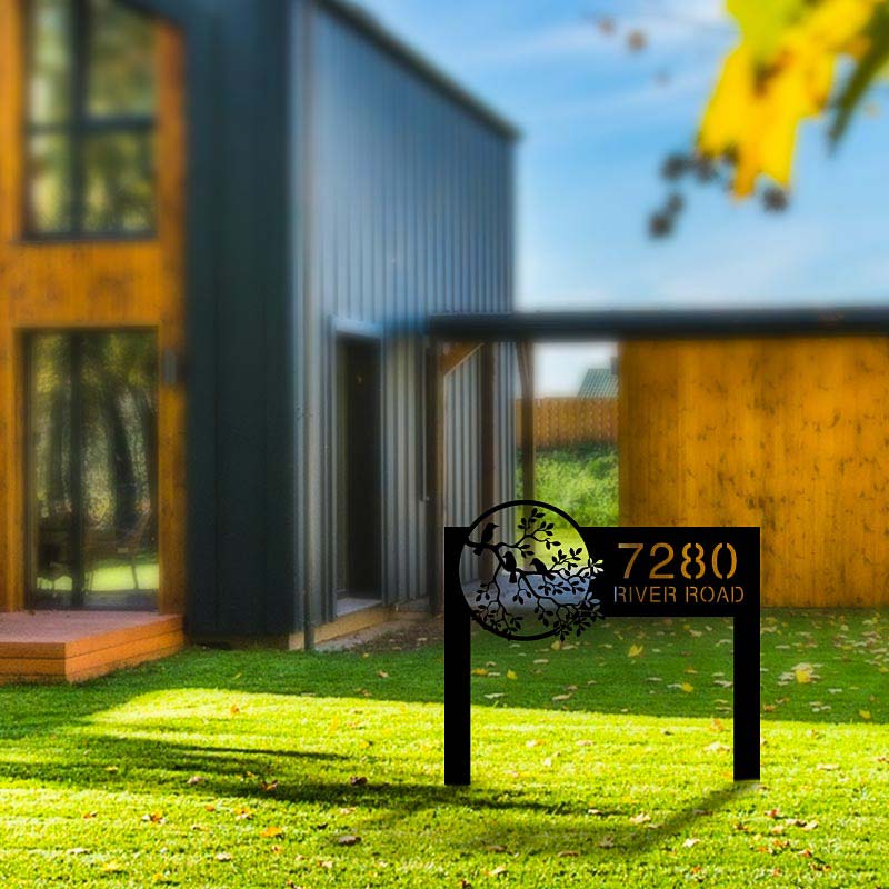Custom Bird Metal Yard Art Garden Stake Sign Address Sign