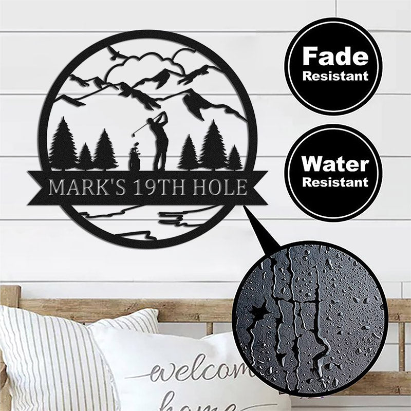 Custom Name Golf Metal Sign 19th Hole Sign