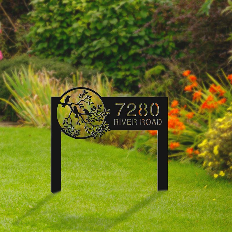 Custom Bird Metal Yard Art Garden Stake Sign Address Sign