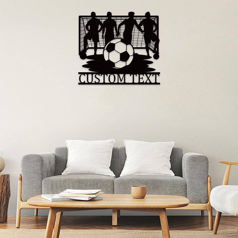Custom Soccer Football Metal Wall Sign Sports Wall Decor