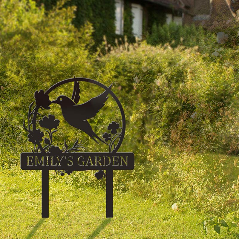 Custom Outdoor Flower Metal Garden Stake Sign Yard Art