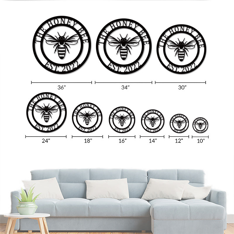 Personalized Honey Bee Metal Sign Metal Wall Art