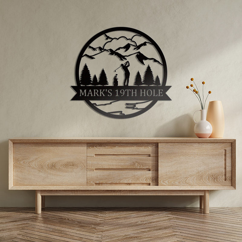 Custom Name Golf Metal Sign 19th Hole Sign