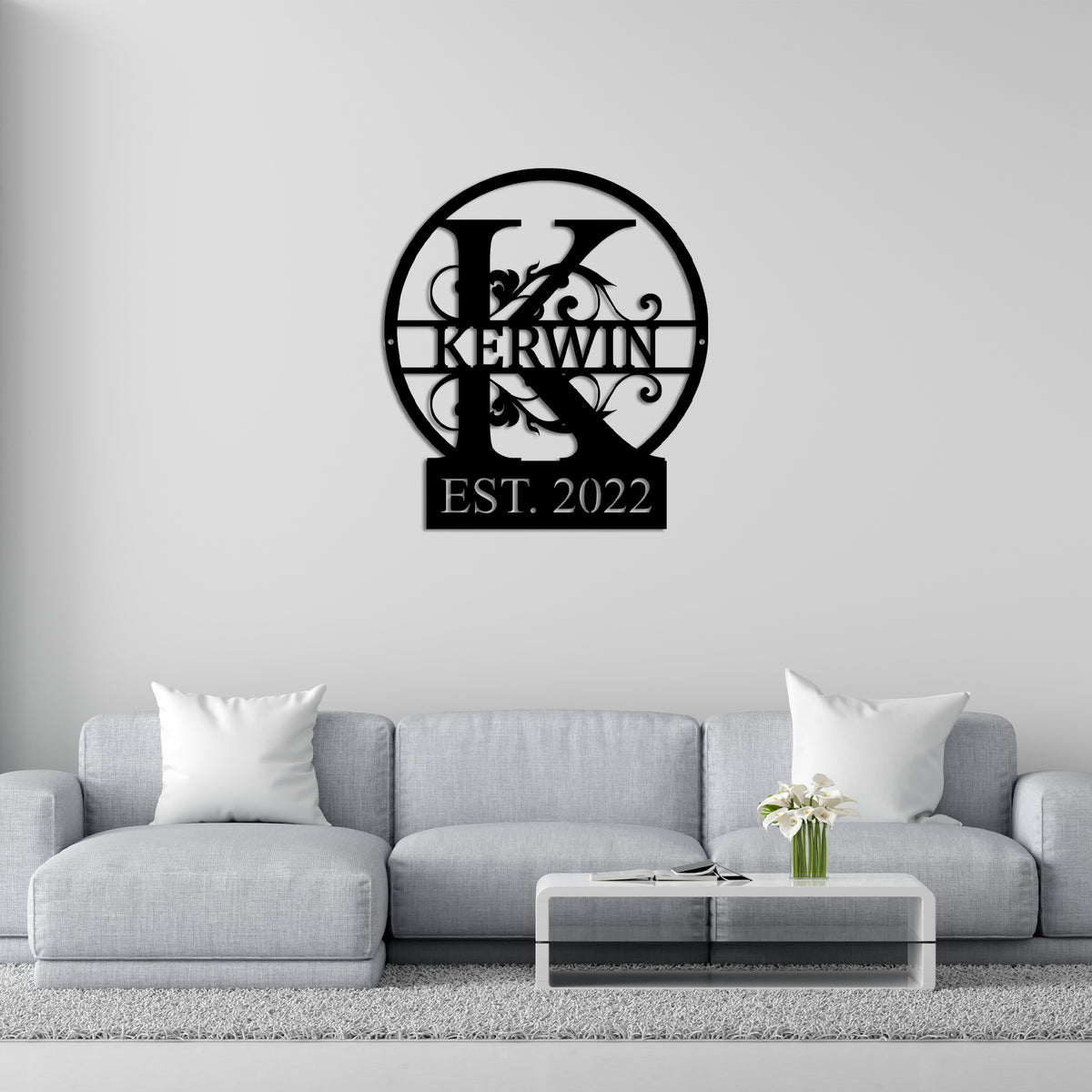 Custom Family Name Sign Metal Wall Art House Decor