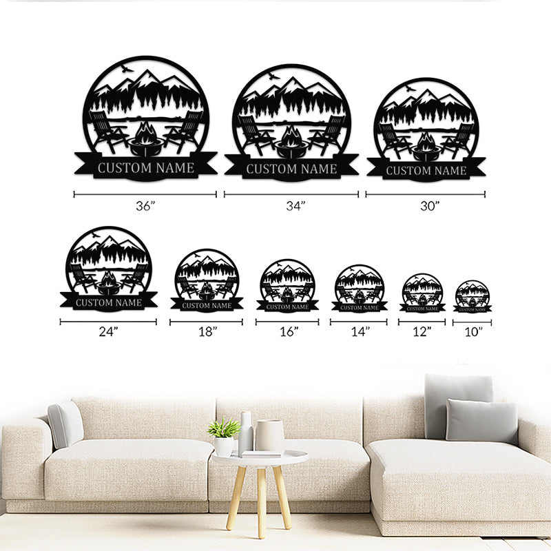 Personalized Campfire Name Metal Sign For Home Decor