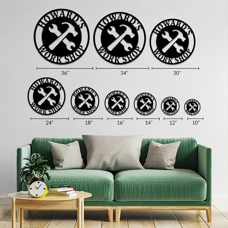 Personalized Metal Workshop Sign Metal Garage Sign