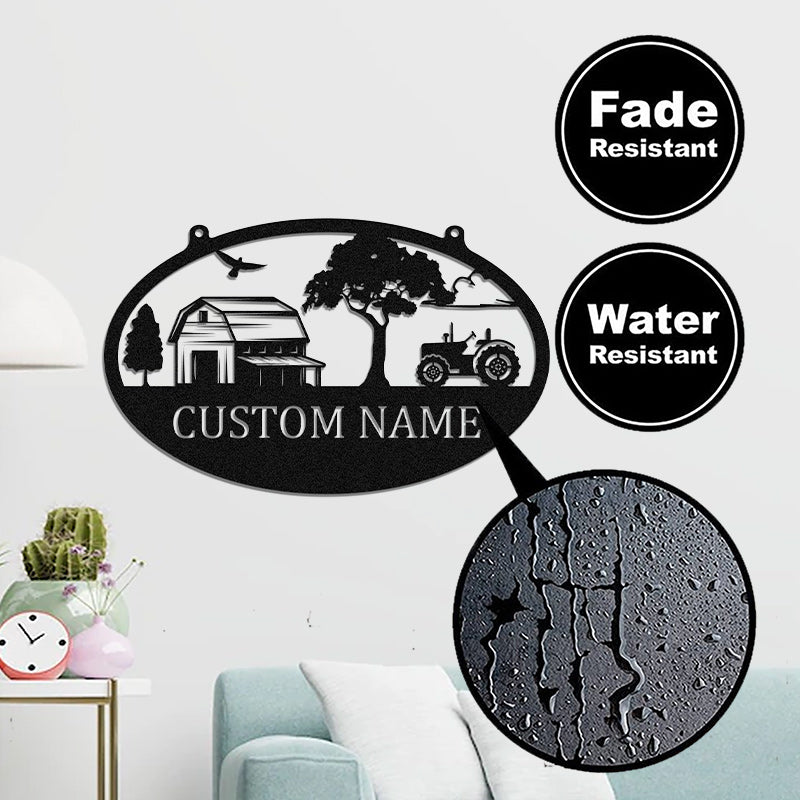 Custom Tractor Outdoor Metal Sign for Farmhouse Decor
