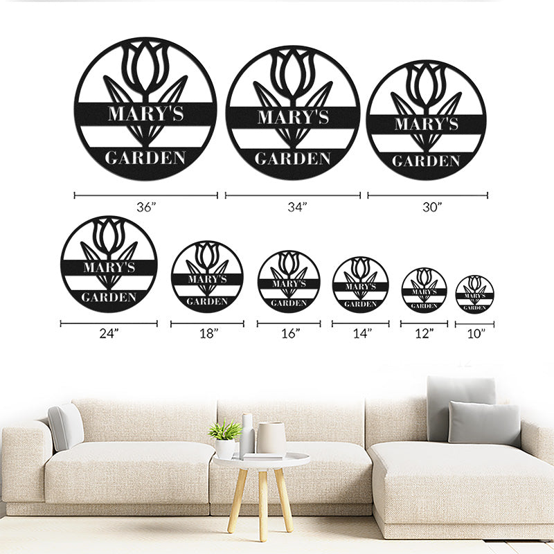 Custom Flower Name Metal Garden Sign for Yard Decor