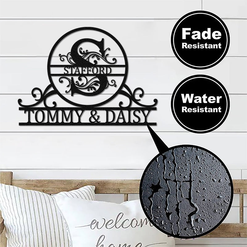 Custom Family Name Metal Monogram Sign For Wedding Gift