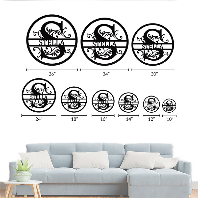 Custom Last Name Monogram Metal Signs For Home and Yard Decor