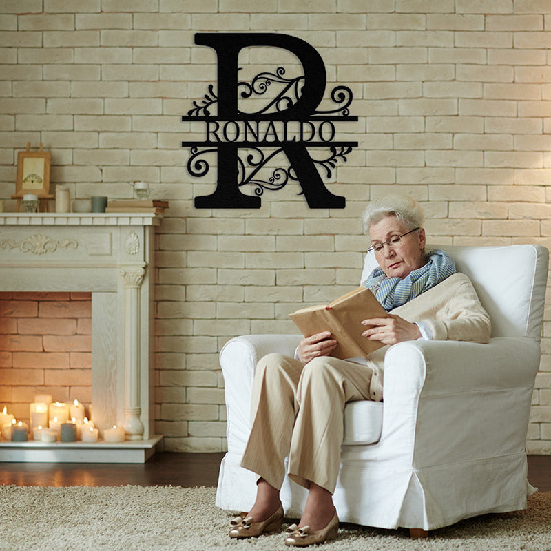 Personalized Last Name Monogram Metal Signs For Anniversary Gift