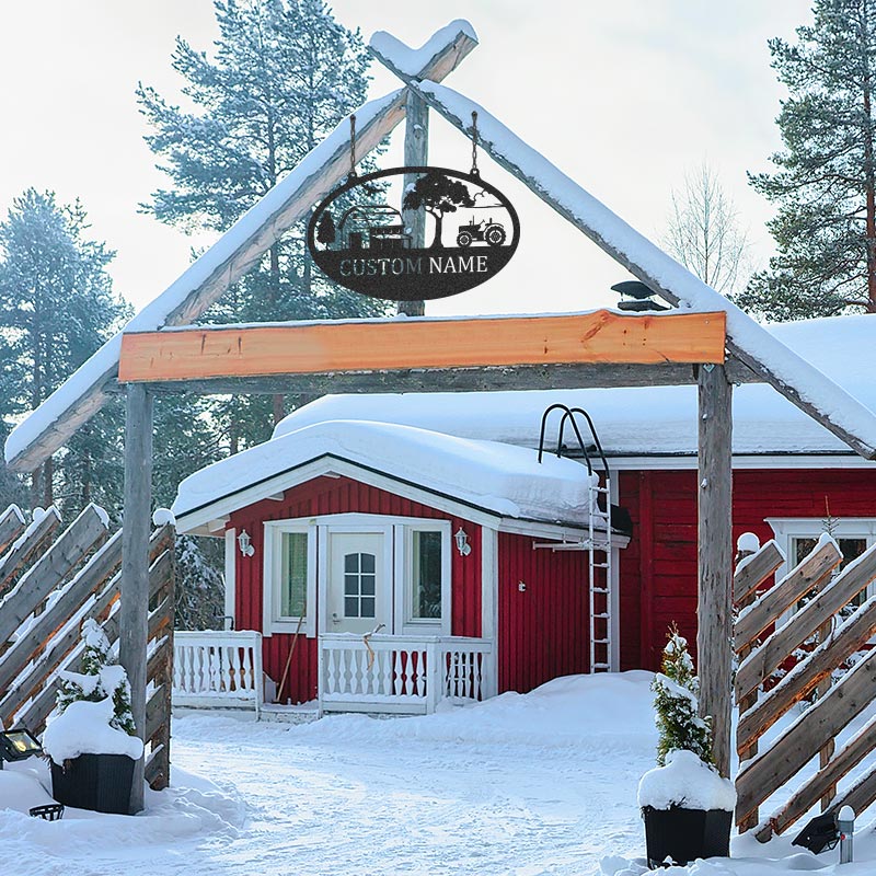 Custom Tractor Outdoor Metal Sign for Farmhouse Decor