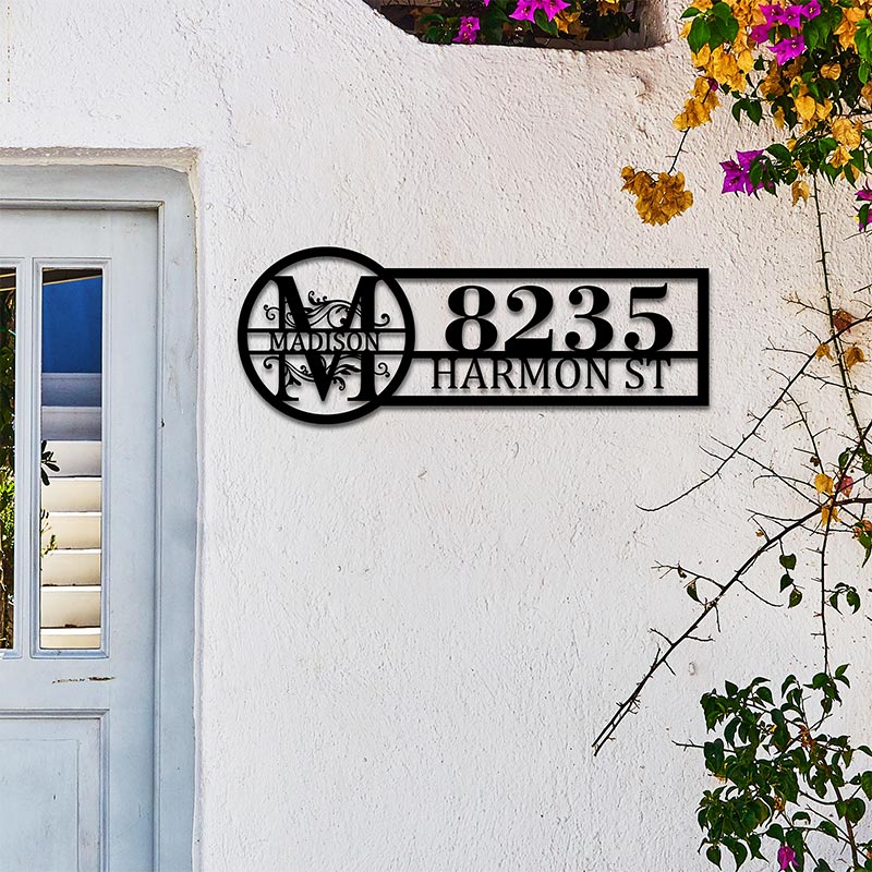 Custom Name Metal Address Sign Address Numbers for House