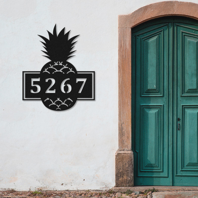 Custom Pineapple Metal Address Sign Metal House Numbers