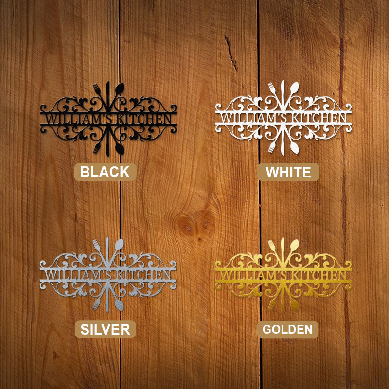 Custom Metal Monogram Kitchen Wall Sign