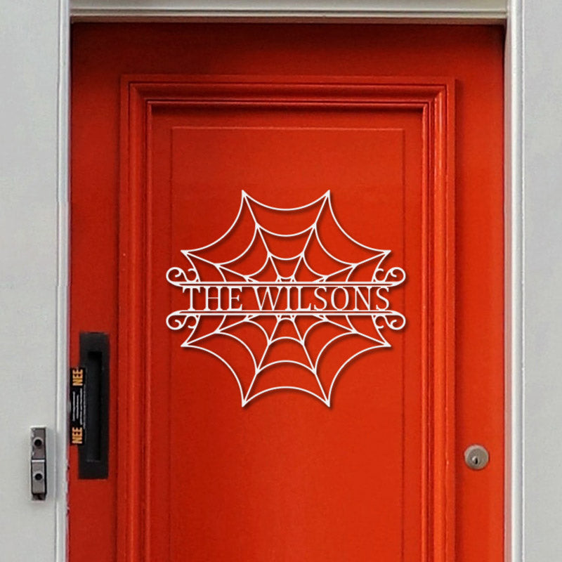 Custom Halloween Decor Name Monogram Metal Sign