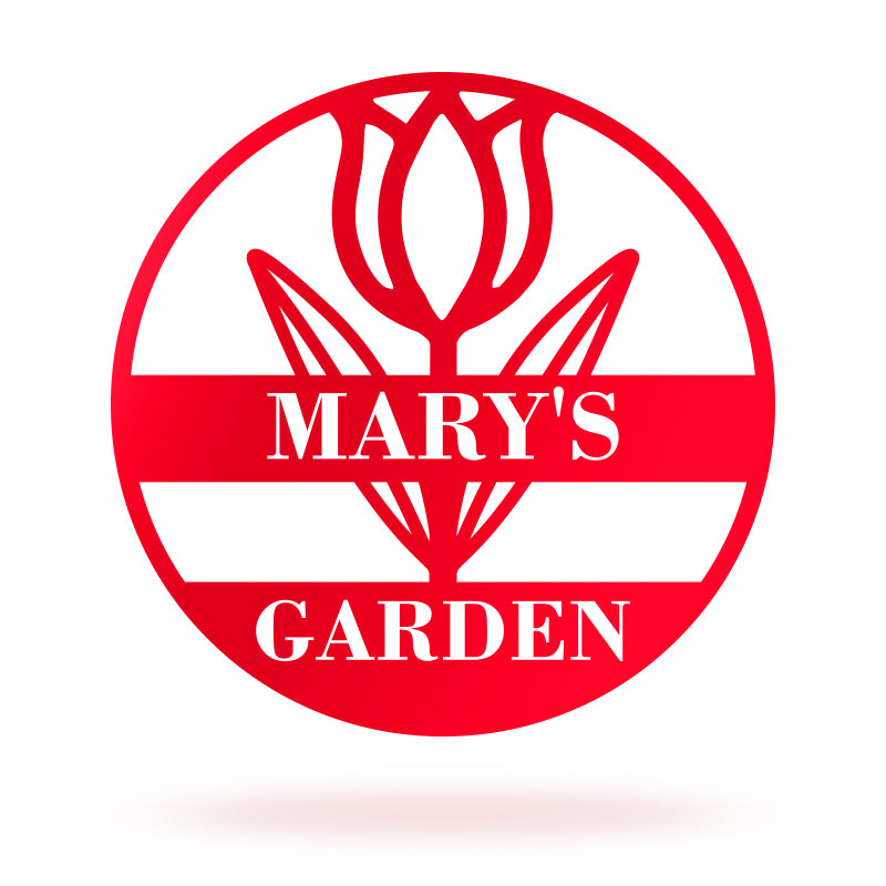 Custom Flower Name Metal Garden Sign for Yard Decor