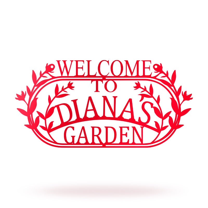 Custom Welcome Name Hanging Metal Garden Sign
